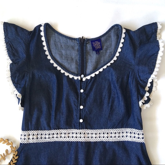 EUC Beauty and the Beast Denim Dress - Picture 2 of 7